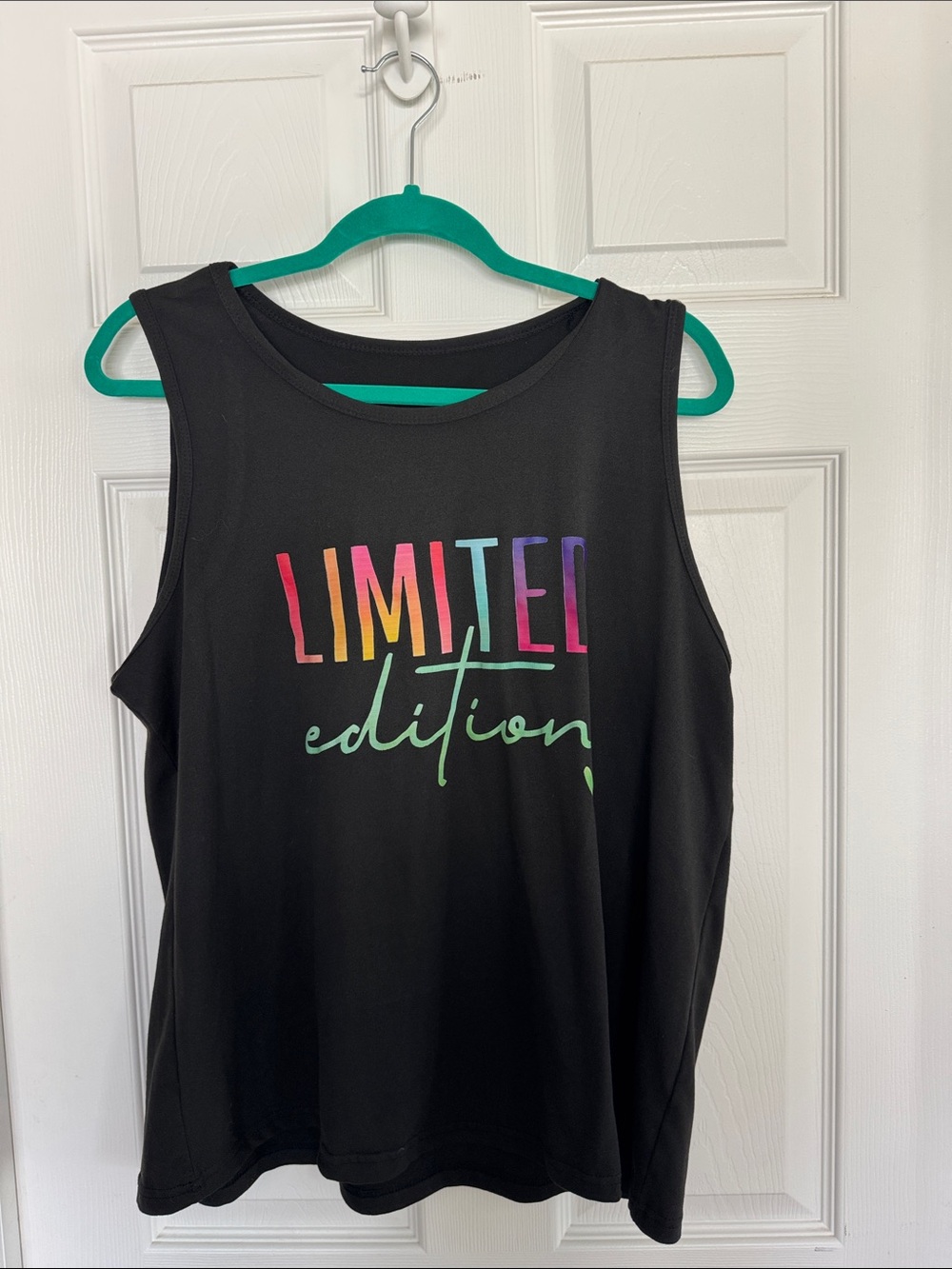 Black Tank Top with Rainbow "Limited Edition" Print